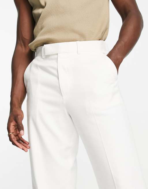 ASOS DESIGN wide leg suit pants in white