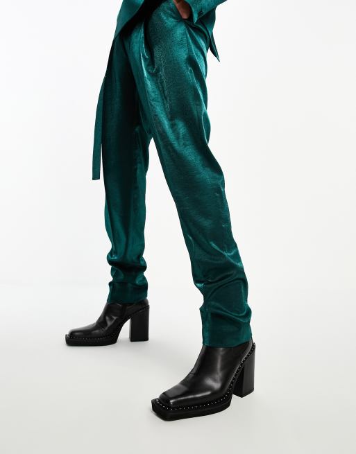 Emerald green hot sale silk pants