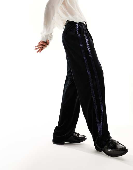 Striped 2024 velvet pants