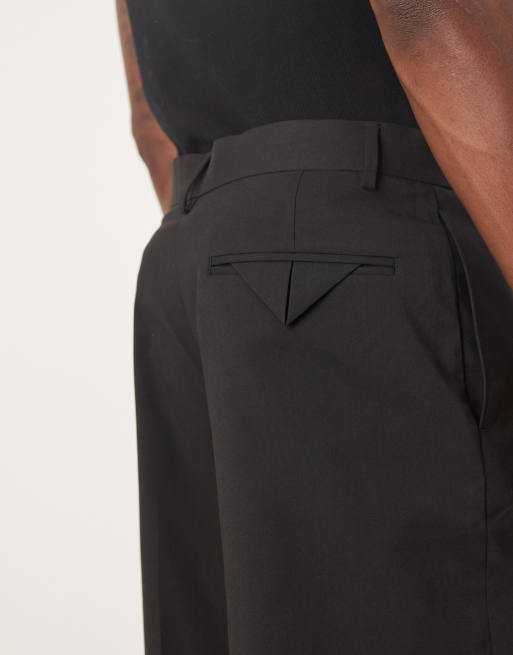 ASOS DESIGN wide leg suit pants in black