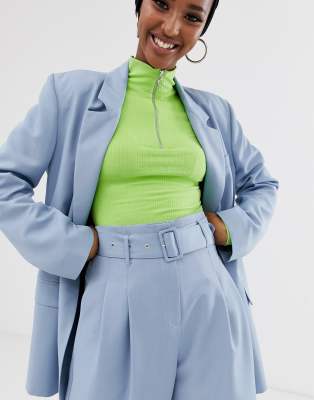 powder blue trouser suit