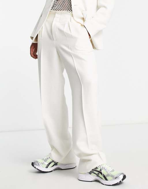 White high waisted wide leg store dress pants