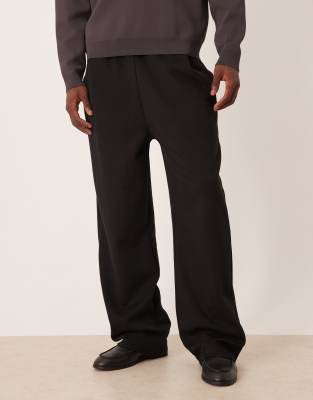 Asos Design Wide Leg Sweatpants In Black