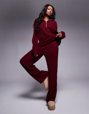 ASOS DESIGN RIBBED WIDE LEG SWEATPANTS 