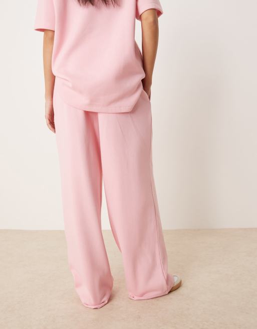 ASOS DESIGN wide leg sweatpants in pastel pink - part of a set