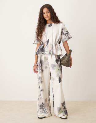 Asos Design Wide Leg Sweatpants In Multi