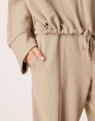 Asos Design Wide Leg Sweatpants In Neutral