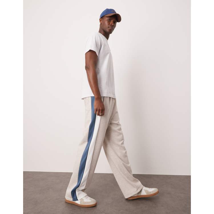 ASOS DESIGN wide leg sweatpants with color block side panels