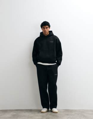 Дизайнерские широкие спортивные брюки ASOS с вышивкой из черной ткани в стиле акваланга black
