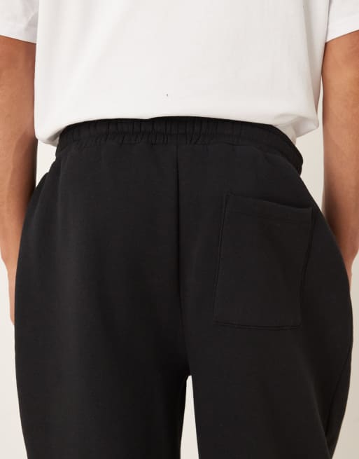 ASOS DESIGN wide leg sweatpants with pleats in black