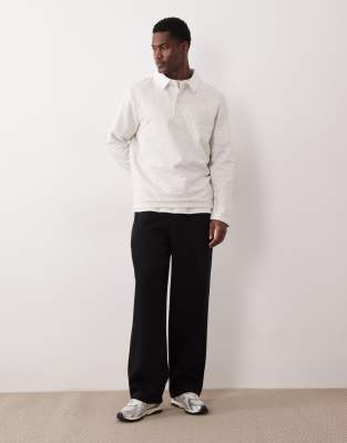 ASOS DESIGN wide leg sweatpants with pleats in black black 10090₽