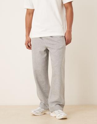 Asos Design Wide Leg Sweatpants With Pleats In Gray