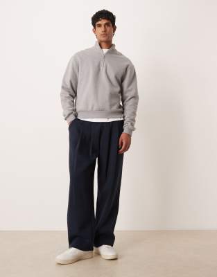 Asos Design Wide Leg Sweatpants With Pleats In Blue