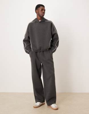 Asos Design Wide Leg Sweatpants With Side Piping In Multi