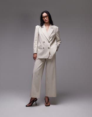 wide leg tailored pants in neutral - part of a set