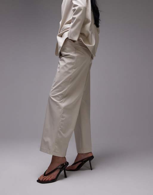 ASOS DESIGN wide leg tailored pants in neutral - part of a set, 2 of 5