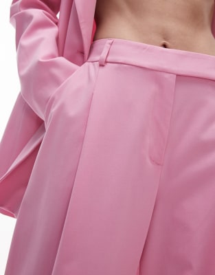 ASOS DESIGN wide leg tailored pants in pink - part of a set