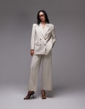 [ASOS DESIGN] ASOS DESIGN wide leg tailored pants n neutral (part of a set) 12 Stone