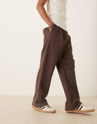 Asos Design Wide Leg Textured Sweatpants
