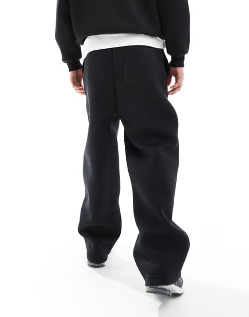 ASOS DESIGN wide leg trackies in black (part of a set), 3 of 5