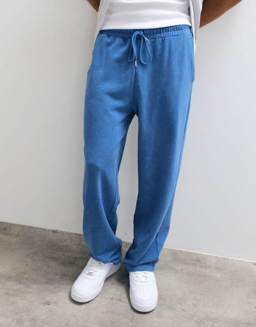 ASOS DESIGN wide leg trackies with acid wash in delft, 2 of 5