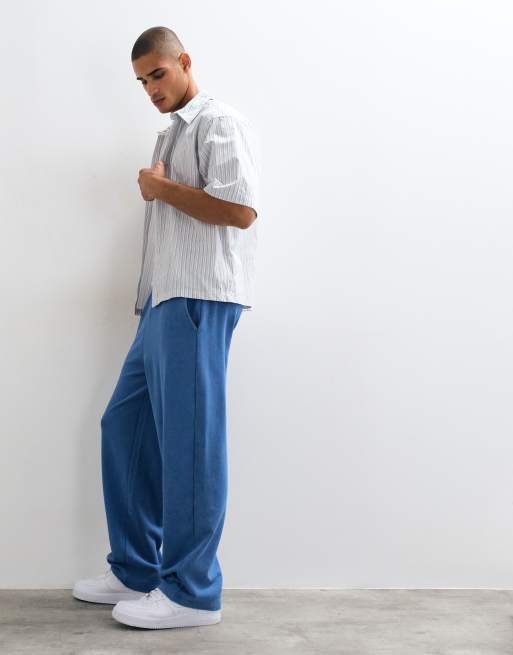 ASOS DESIGN wide leg trackies with acid wash in delft, 4 of 5