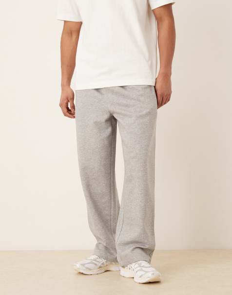 ASOS DESIGN wide leg trackies with pleats in grey - view 1