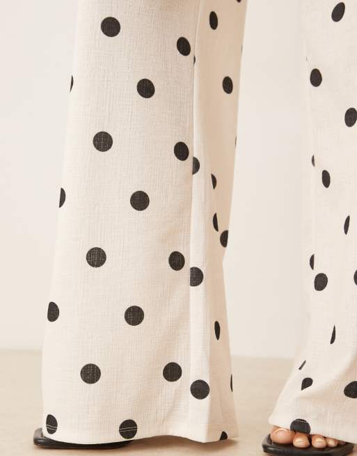 ASOS DESIGN  wide leg trouser co-ord in polka dot print, 4 of 5