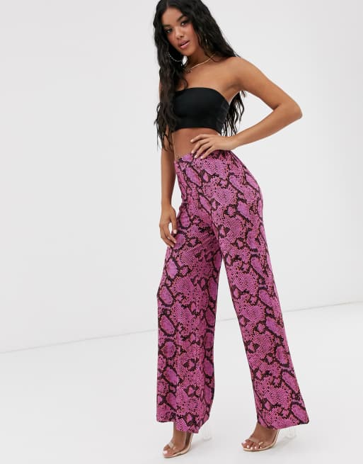 snake print trouser suit