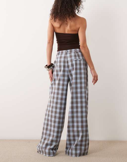 ASOS DESIGN wide leg trouser in check, 5 of 5