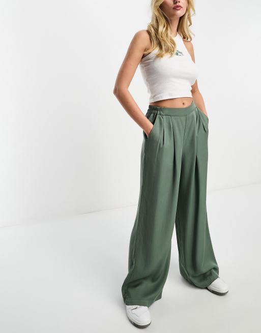 ASOS DESIGN wide leg trouser in grey