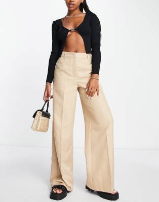 ASOS DESIGN wide leg trouser in ginger | ASOS