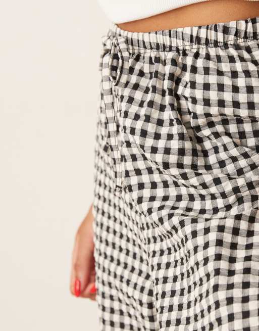 ASOS DESIGN wide leg trouser in gingham, 4 of 5