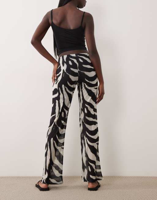 ASOS DESIGN wide leg trouser in zebra print, 5 of 5