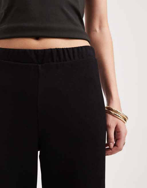 ASOS DESIGN wide leg trouser with lace panel in black, 5 of 5