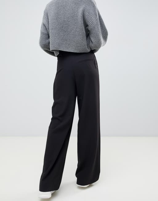 Asos design wide leg trousers with pleat detail sale