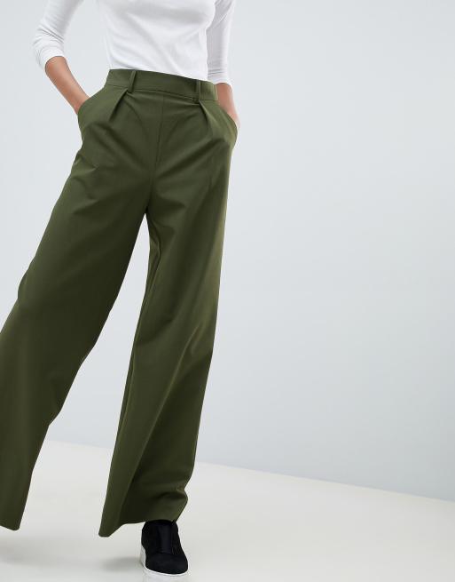 Asos design wide leg trousers with pleat on sale detail