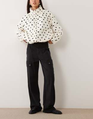 Asos Design Wide Leg Utility Cargo Trouser In Black
