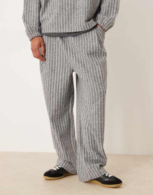 ASOS DESIGN wide leg wool look sweatpants in gray - part of a set, 2 of 5