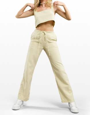 high waisted wide leg linen pants