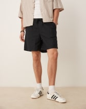 Jack & Jones drawstring chino shorts in black