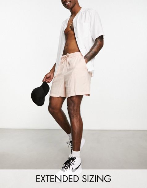 ASOS Design Smart Skinny Shorts with Prince of Wales Check in Pink