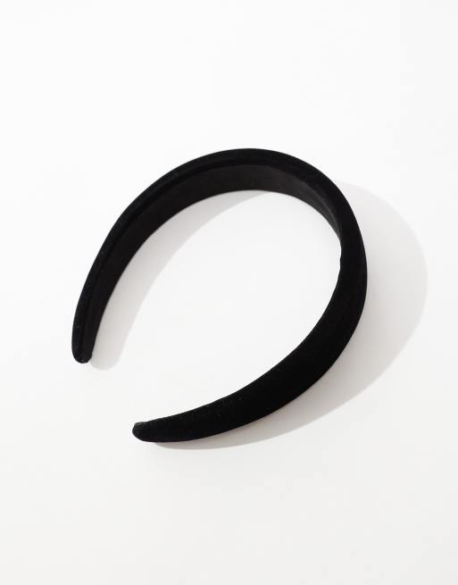 ASOS DESIGN wide padded headband in black velvet, 2 of 4