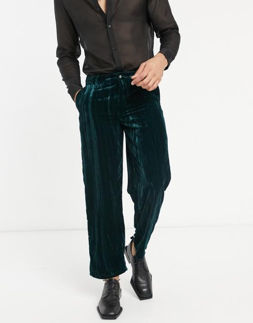 Green velvet sale joggers