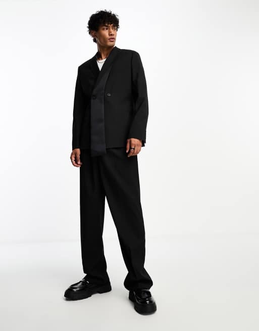 PLEATED SUIT PANTS - Black