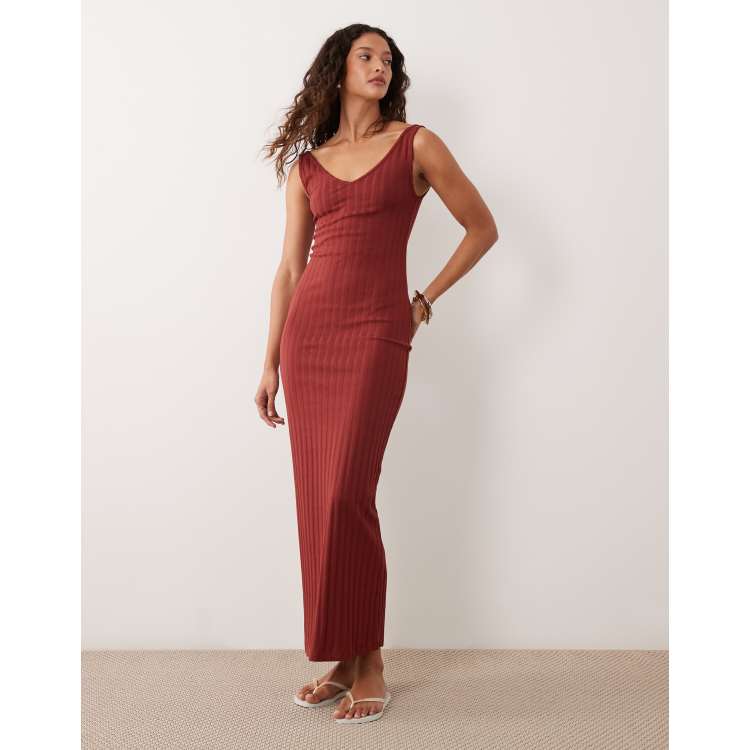 bodycon v neck midi dress Donna Karan New York Women's Knit Short Sleeve Midi Dress main image 0