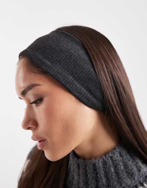 ASOS DESIGN wide ribbed headband in grey - view 1