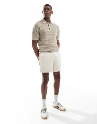 Asos Design Wide Shorter Length Textured Shorts