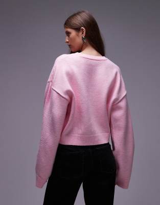 23AW✨ドゥーズィエムクラス Slit Sleeve Knit P/O ピンク 23AW✨ドゥーズィエムクラス Slit Sleeve Knit P/O ピンク