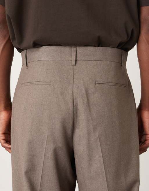 ASOS DESIGN wide smart co-ord trousers in beige, 4 of 5